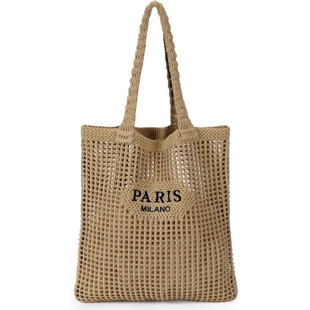 Tan Crocket Tote Bag